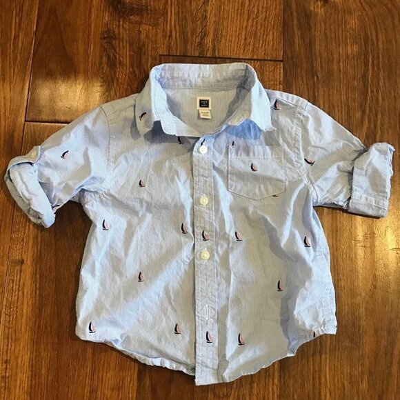 Janie and Jack sailboat button up - Picture 1 of 5
